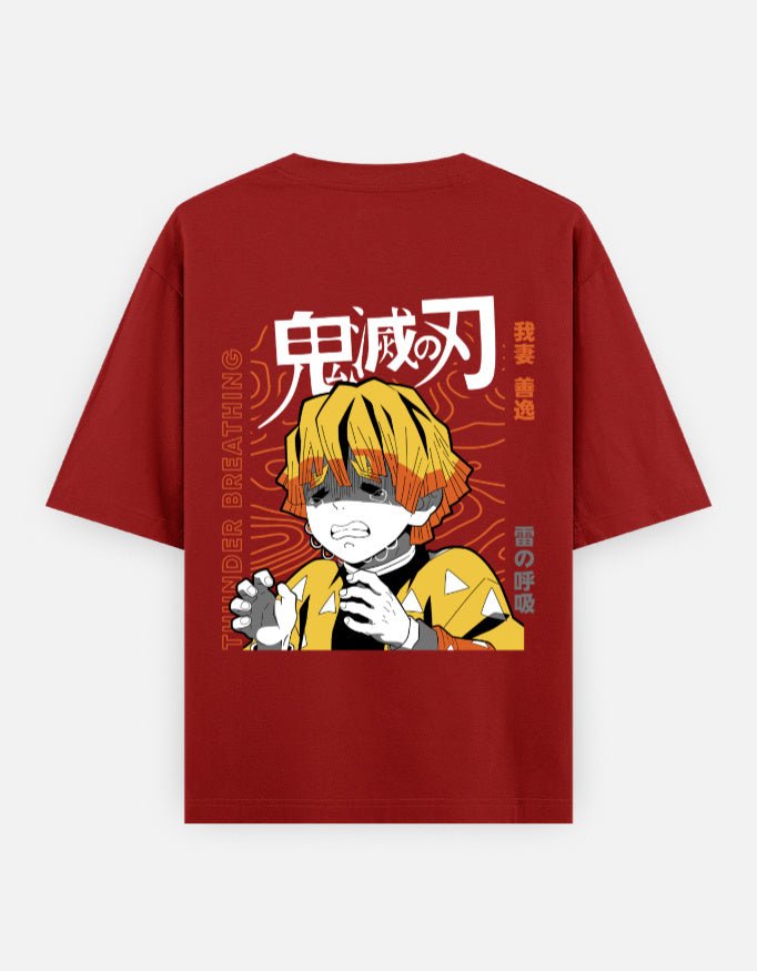 Demon slayer | Zenitsu Agatsuma | Unisex Oversized Classic T-Shirt - v-9h2k3iOOaVZV2sQLNhQtubTVrw7e9Hqf - KTK ZONE