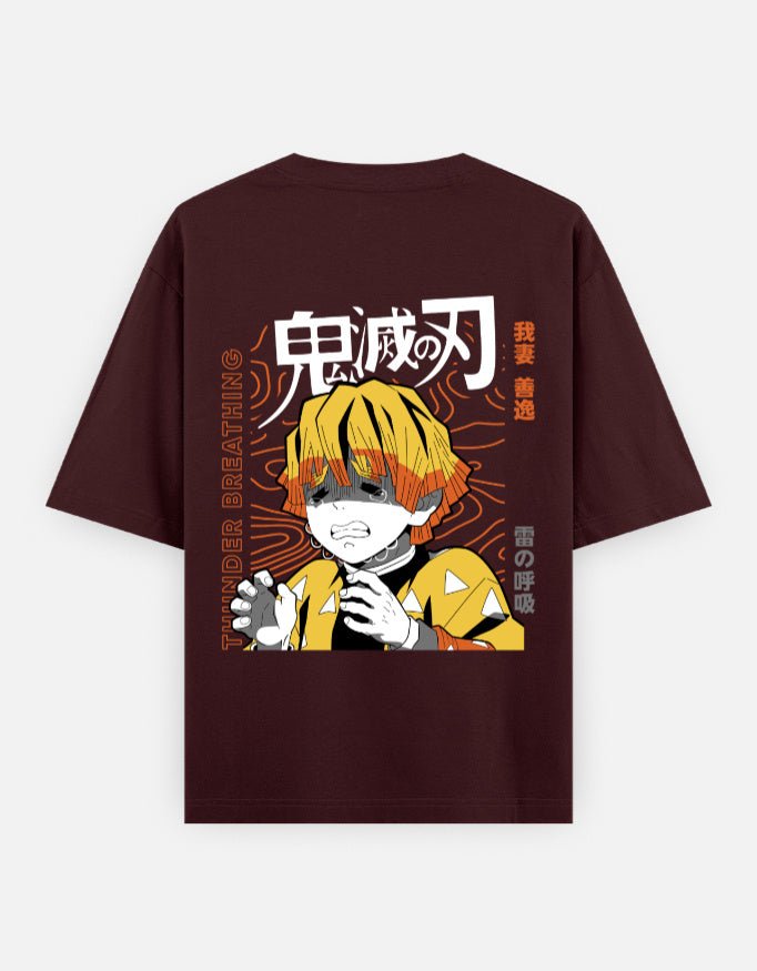Demon slayer | Zenitsu Agatsuma | Unisex Oversized Classic T-Shirt - v-9h2k3iOOaVZV2sQLNhQtubTVrw7e9HqV - KTK ZONE