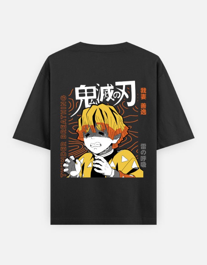 Demon slayer | Zenitsu Agatsuma | Unisex Oversized Classic T-Shirt - v-9h2k3iOOaVZV2sQLNhQtubTVrw7e9HWd - KTK ZONE