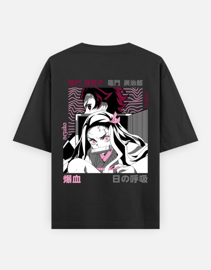 Demon slayer | The sibling | Tanjiro | Nezuko | Unisex Oversized Classic T-Shirt - v-9h2k3iOOaVZV2sQLNhEsubTVrw7f8Xuf - KTK ZONE