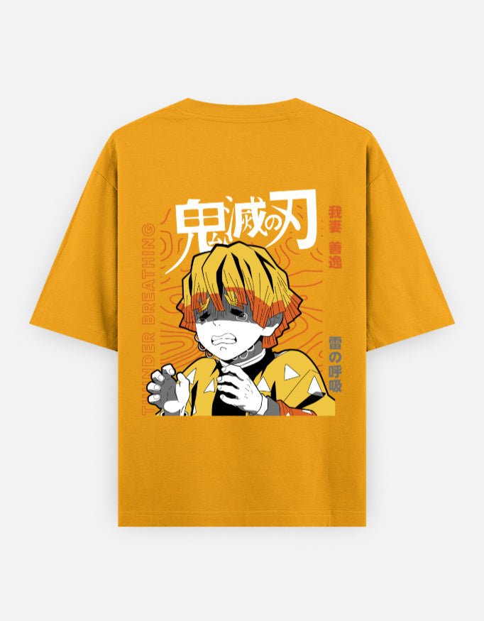 Demon slayer | Zenitsu Agatsuma | Unisex Oversized Classic T-Shirt - v-9h2k3iOOaVZV2sQLNhQtubTVrw7e9HuZ - KTK ZONE