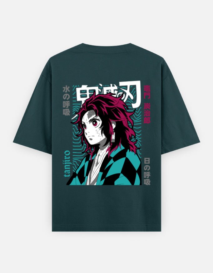Demon slayer | Tanjiro Kamado | Unisex Oversized Classic T-Shirt - v-9h2k3iOOaVZV2sQLNhQgubTVrw7e93eb - KTK ZONE