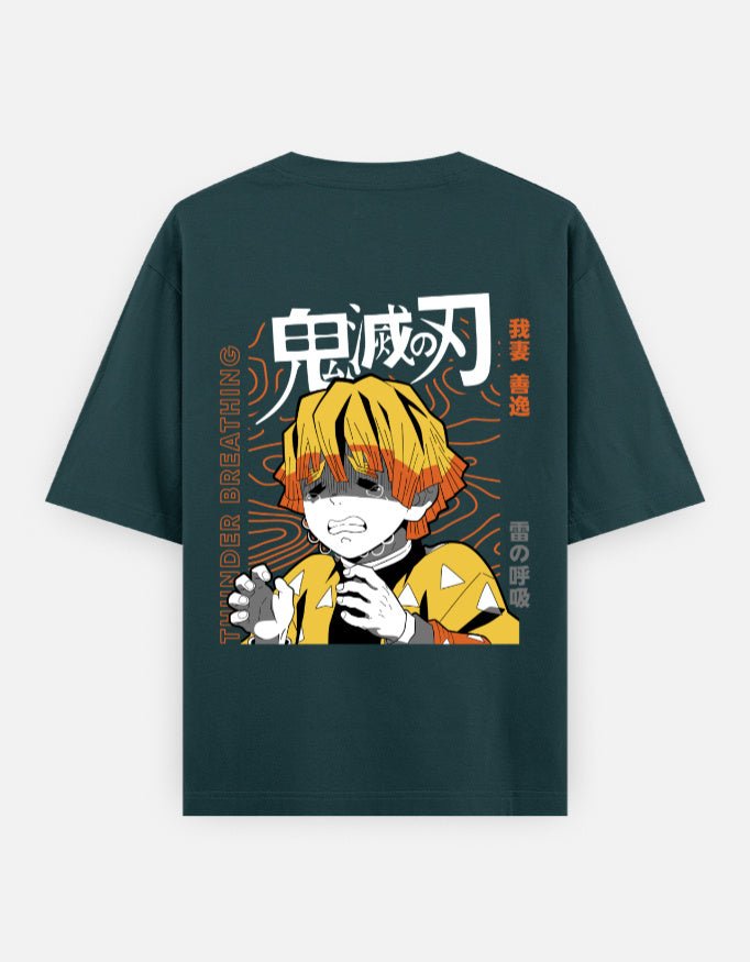 Demon slayer | Zenitsu Agatsuma | Unisex Oversized Classic T-Shirt - v-9h2k3iOOaVZV2sQLNhQtubTVrw7e93Kd - KTK ZONE