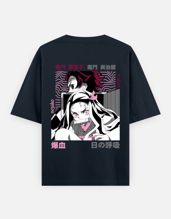 Demon slayer | The sibling | Tanjiro | Nezuko | Unisex Oversized Classic T-Shirt - v-9h2k3iOOaVZV2sQLNhEsubTVrw7f8XuV - KTK ZONE