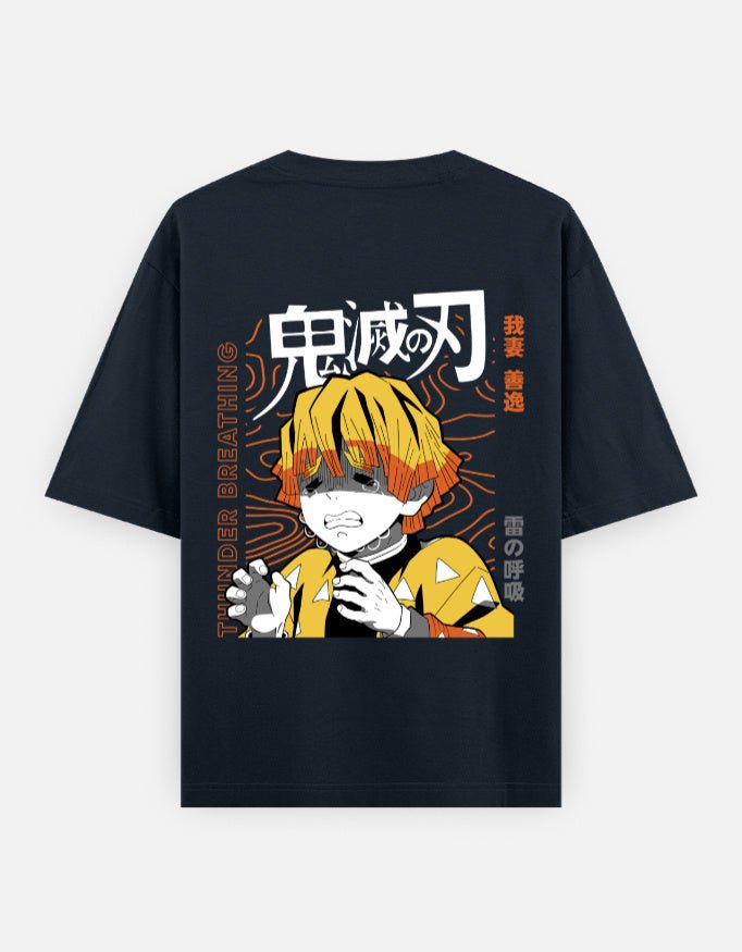 Demon slayer | Zenitsu Agatsuma | Unisex Oversized Classic T-Shirt - v-9h2k3iOOaVZV2sQLNhQtubTVrw7e9HWb - KTK ZONE