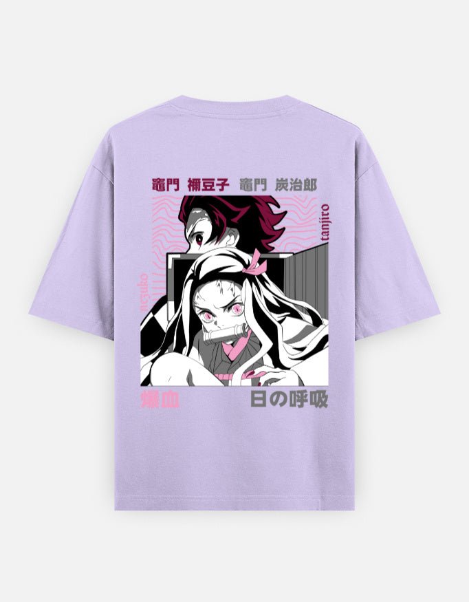 Demon slayer | The sibling | Tanjiro | Nezuko | Unisex Oversized Classic T-Shirt - v-9h2k3iOOaVZV2sQLNhEsubTVrw7f8HCV - KTK ZONE