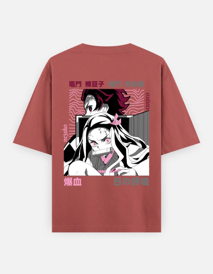 Demon slayer | The sibling | Tanjiro | Nezuko | Unisex Oversized Classic T-Shirt - v-9h2k3iOOaVZV2sQLNhEsubTVrw7f8HGZ - KTK ZONE