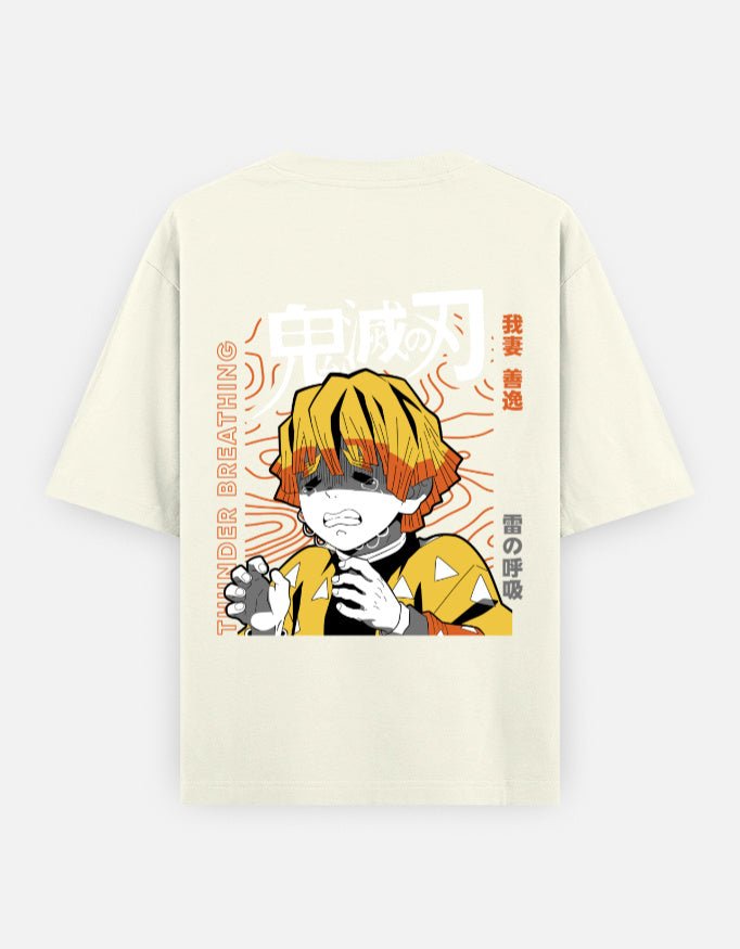 Demon slayer | Zenitsu Agatsuma | Unisex Oversized Classic T-Shirt - v-9h2k3iOOaVZV2sQLNhQtubTVrw7e93Kb - KTK ZONE