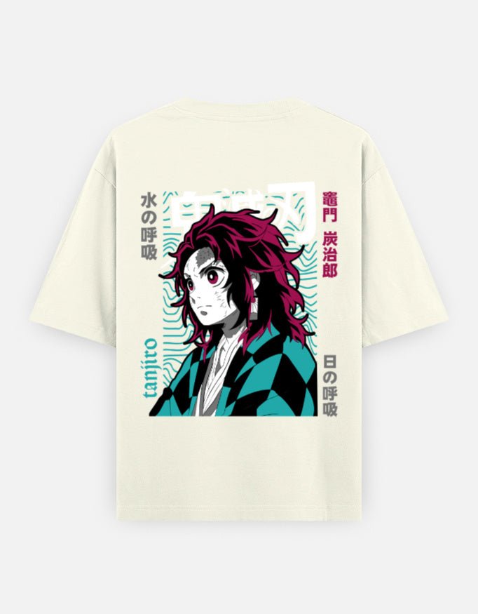 Demon slayer | Tanjiro Kamado | Unisex Oversized Classic T-Shirt - v-9h2k3iOOaVZV2sQLNhQgubTVrw7e93qd - KTK ZONE