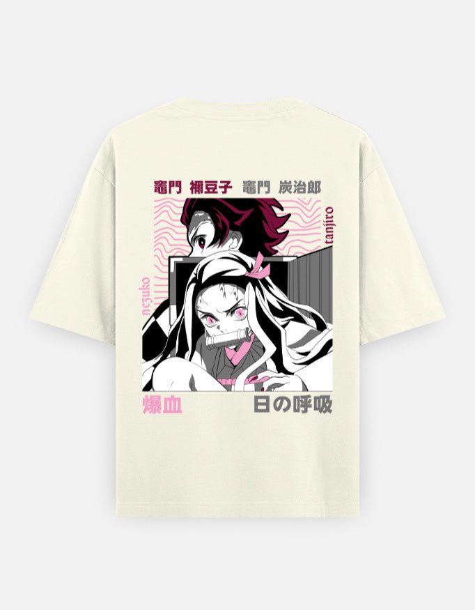 Demon slayer | The sibling | Tanjiro | Nezuko | Unisex Oversized Classic T-Shirt - v-9h2k3iOOaVZV2sQLNhEsubTVrw7f8Hef - KTK ZONE